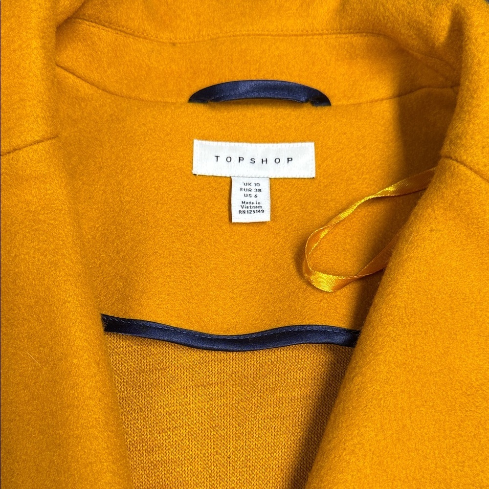 Topshop Mustard Trench Coat - Picture 5 of 8